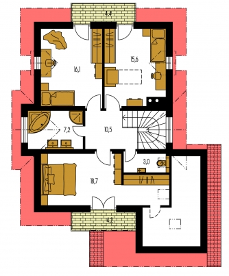 Mirror image | Floor plan of second floor - PREMIUM 219